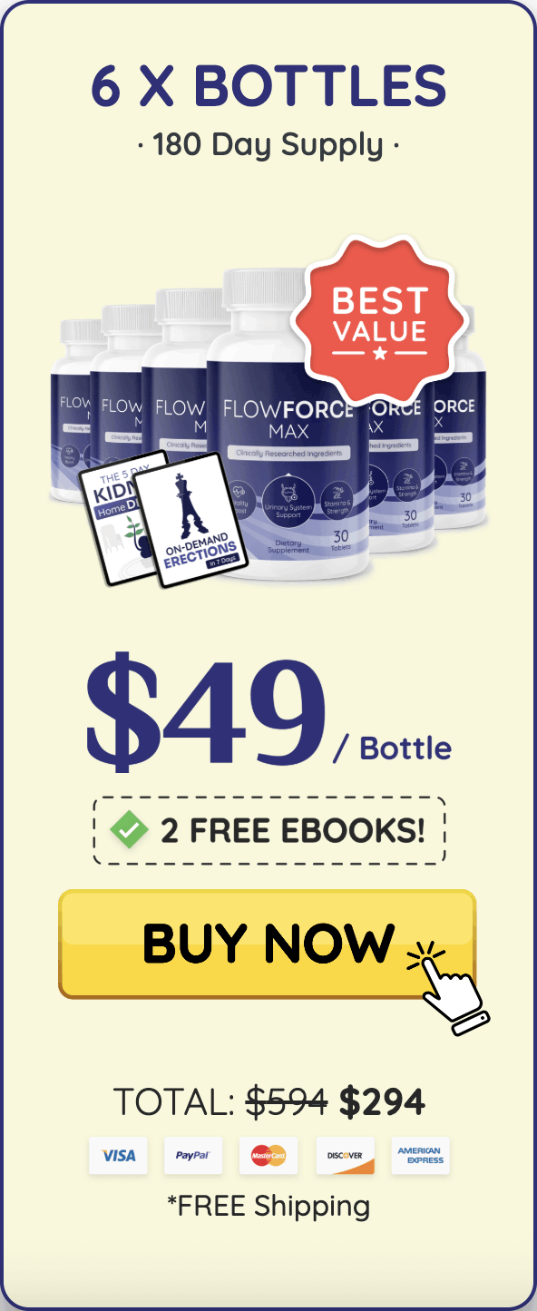 FlowForceMax 6 bottles 180 day supply best value package