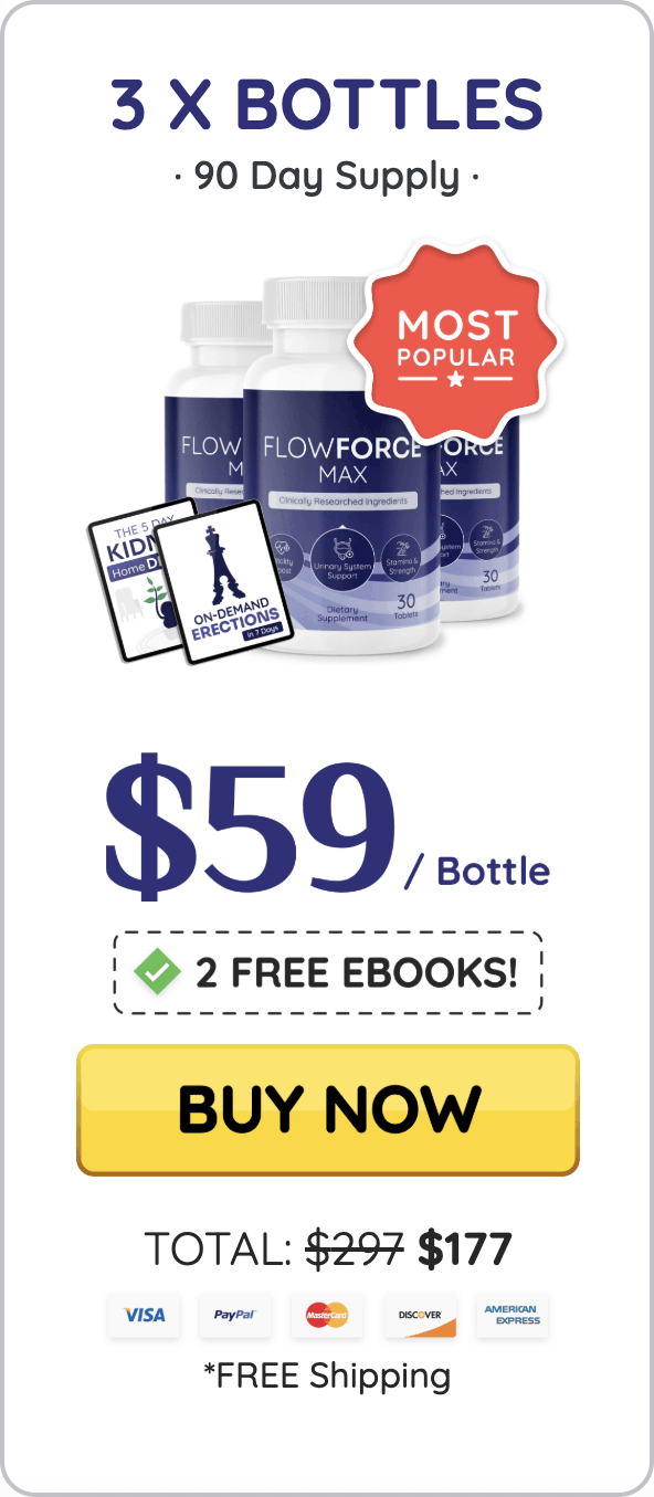 FlowForceMax 3 bottles 90 day supply with free bonuses